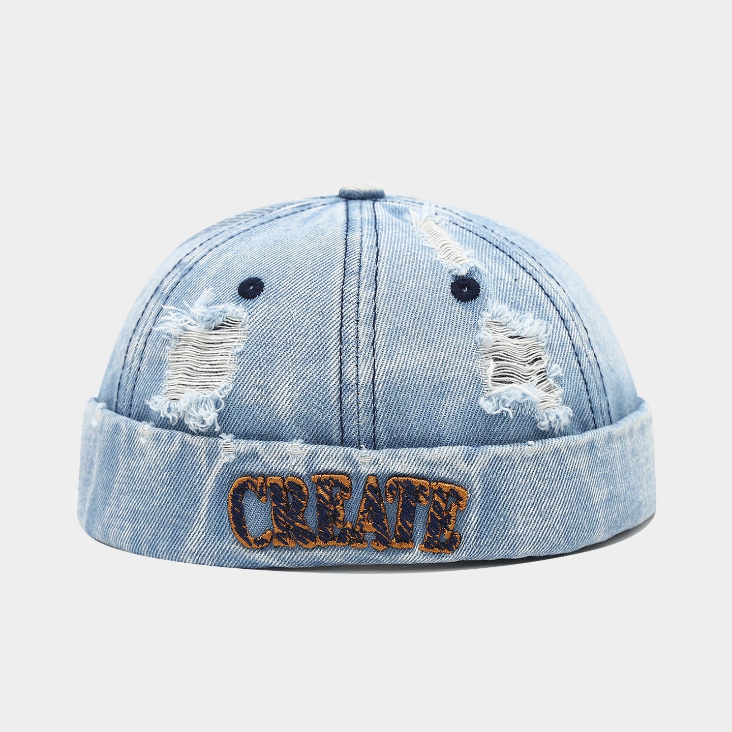 90s Vintage Distressed Brimless Hat - Adjustable Washed Cotton Casual Cap, Hip Hop Sailor Landlord Beret Styles, Trucker Green Viral Fashion Accessory for Men, Teens, 90S Vintage Hats, Brimless Hats