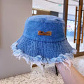 Denim Bucket Hats Y2K Tassel Cap Aesthetic Sun Protection Unisex Wide Brim Fisherman Hat Slouchy Style for Casual Outfit Accessories