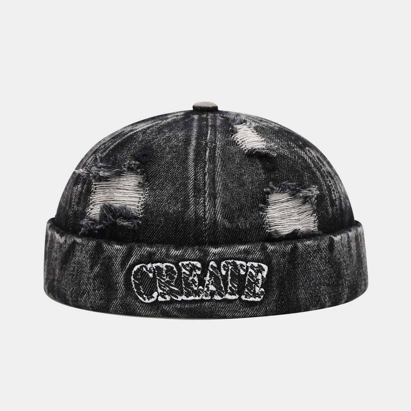 90s Vintage Distressed Brimless Hat - Adjustable Washed Cotton Casual Cap, Hip Hop Sailor Landlord Beret Styles, Trucker Green Viral Fashion Accessory for Men, Teens, 90S Vintage Hats, Brimless Hats