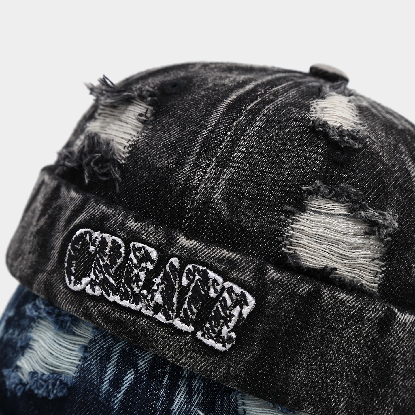 90s Vintage Distressed Brimless Hat - Adjustable Washed Cotton Casual Cap, Hip Hop Sailor Landlord Beret Styles, Trucker Green Viral Fashion Accessory for Men, Teens, 90S Vintage Hats, Brimless Hats