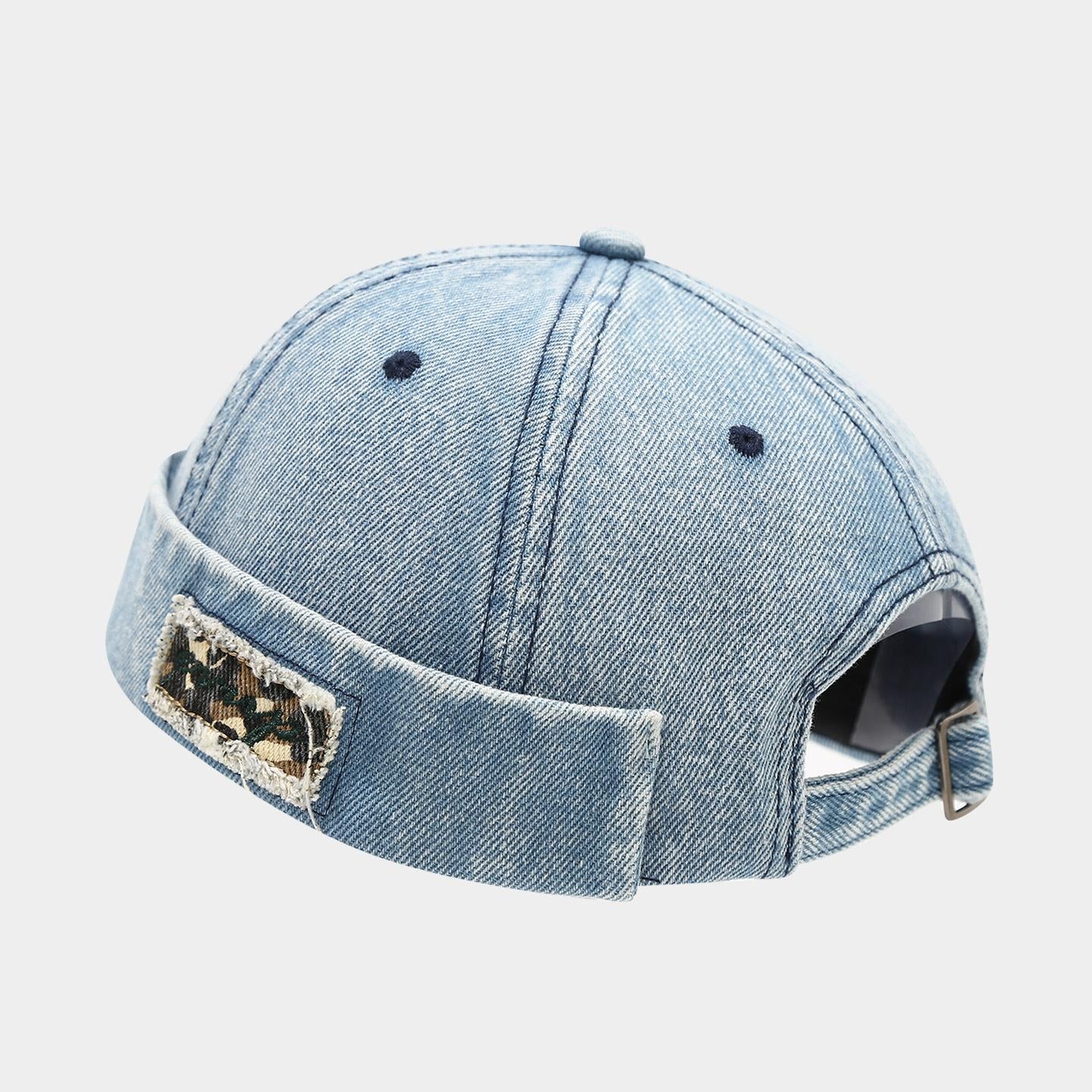 Men's Vintage Rimless Knitted Sailor Hat - Premium Washed Cotton, All-Day Comfort, Denim-Infused Radiant Glamour, Male Worker Skull Hat
