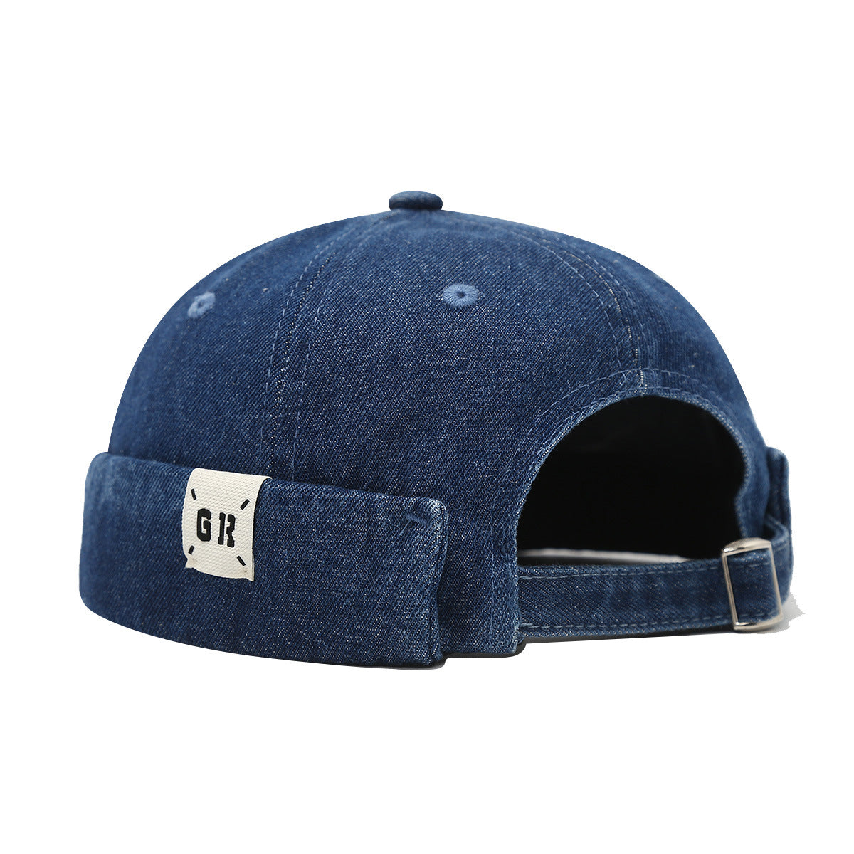 Men's Brimless Docker Cap with Curling Cuffs & Skeleton Design Navy Country-Style Cloth Adjustable Accessory for Sleeping & Various Occasions One Size Fits All with Wider Sweatband