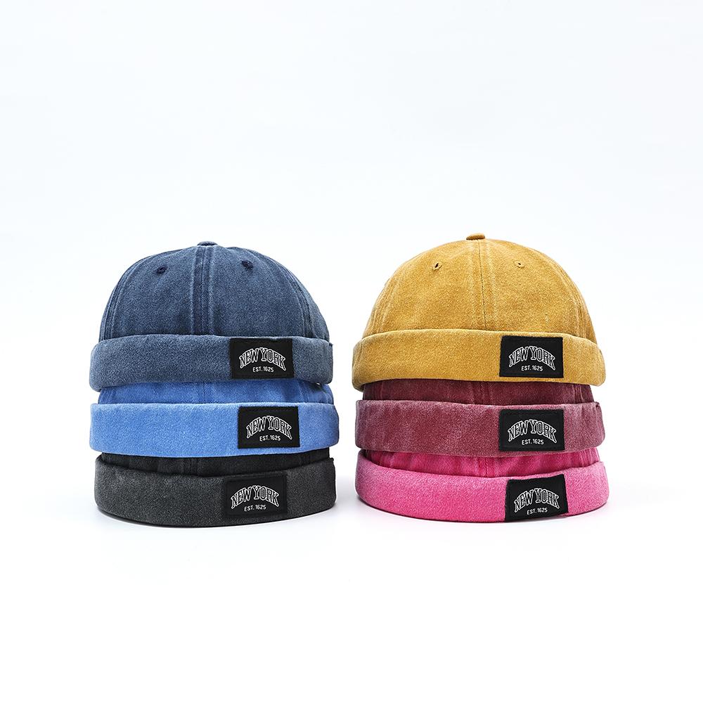 New York Brand Unisex Denim Baseball Cap - Funny Hat with Letters - Lightweight Washed Cotton-Polyester, Vintage Rolled-Edge, Adjustable Rust-Resistant Buckles - Blue, Black, Gray - Ideal for Casual Wear, Outdoor Activities